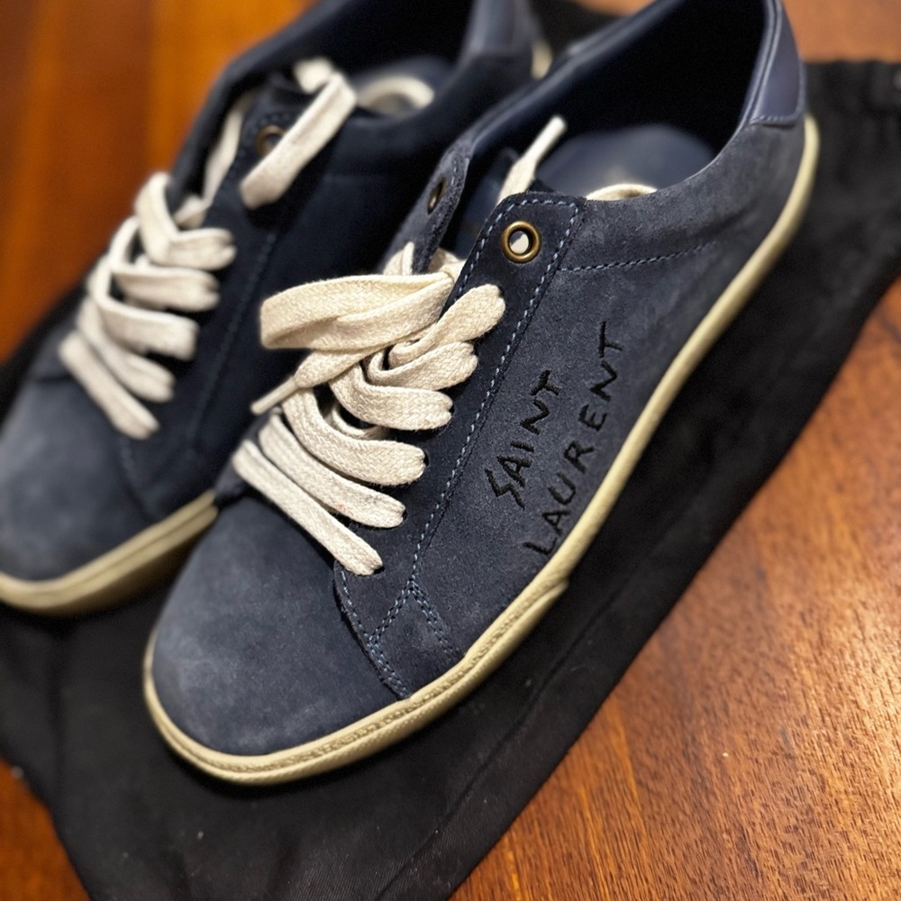 Saint Laurent Navy Blue Sneakers